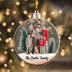 Family MerryChristmas - Custom Photo And Name, Personalized Acrylic Ornament - Gift For Christmas, Gift For Family