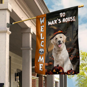 Welcome Flag - Custom Photo And Text - Personalized Halloween Flag - Halloween Gift