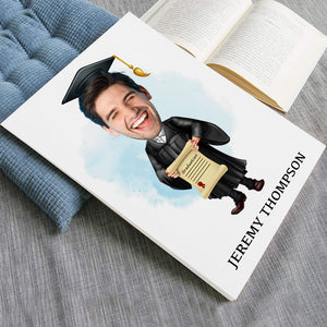 Congrats Graduation - Personalized Photo And Name Canvas - Graduation Gift