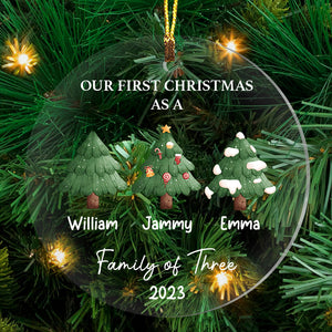 Merry Christmas As A Family, Xmas Tree- Personalized Acrylic Ornament, Christmas Gift For Family