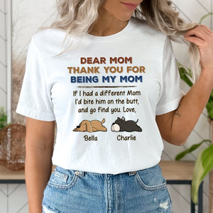 Dear Mom Dad, Thank You For Being My Mom Dad - Custom Appearance And Name - Personalized T-Shirt - Pet Lover Gift