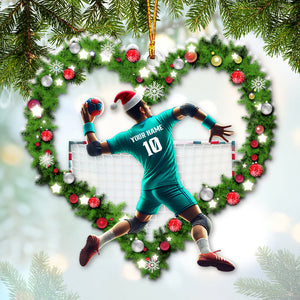 Custom Name and Number Handball Ornament, Christmas Gift for Handball Lover