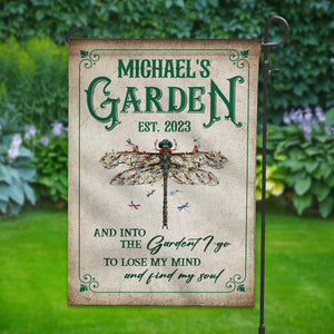 Into The Garden I Go To Lose My Mind And Find My Soul - Personalized Name Flag - Gift For Family