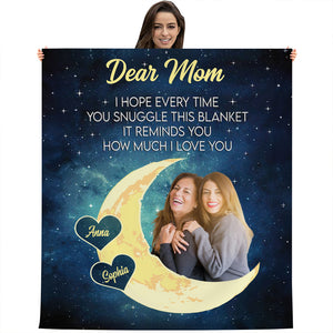 It Reminds You How Much I Love You  - Custom Photo & Names - Personalized Fleece Blanket, Gift For Family