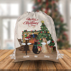 Merry Christmas Backview Pet- Personalized String Bag, Christmas Gift, Gift For Pet Lover