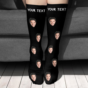 Custom Photo Socks With Your Text, Personalized Christmas Socks, Christmas Gifts For Family