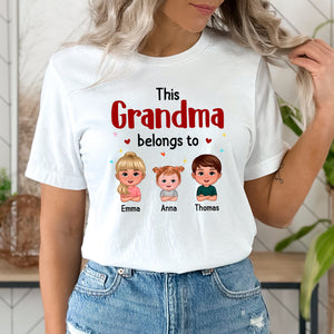 This Grandma Belongs To, Happy Mother's Day, Custom Appearances And Texts - Personalized Light Shirt