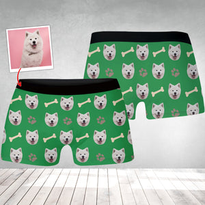 Custom Pet Photo, Personalized Bone Boxer Shorts - Gift For Family, Gift For Pet Lover