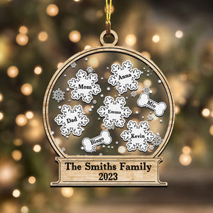 Personalized Ornament - Christmas Snowflakes - Christmas Gift For Family - Custom Shaker Ornament