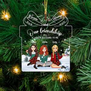 Forever And Always Our Friendship Is A True Blessing To Me - Custom Appearances, Quote And Names Christmas Gift - Personalized Acrylic Ornament