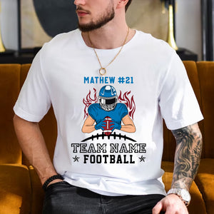 Football Team - Custom Appearance And Name - Personalized T-Shirt - Football Lovers