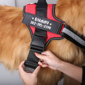 Custom No Pull Dog Harness with Name and Phone Number, Heavy Duty Personalized Pet Vest