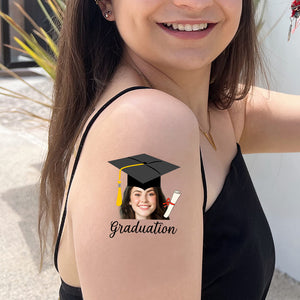 Congrats Class, Custom Temporary Tattoo With Personalized Photo, Fake Tattoo, Graduation Gift