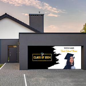 Congratulation Class Of 2024 - Personalized Photo, Your Name And School Name Single Garage, Garage Door Banner Covers - Banner Decorations