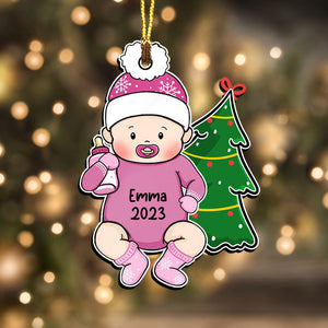 Xmas Baby - Custom Name, Personalized Acrylic Ornament - Gift For Christmas, Family Gift