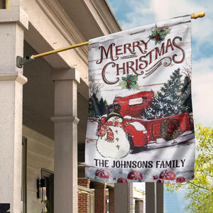 Merry Christmas Family Name - Personalized Flag - Gift For Family, Christmas Gift