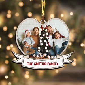 First Christmas Family Heart - Custom Photo And Names, Personalized Acrylic Ornament - Gift For Christmas, Gift For Family