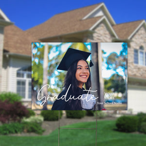 Congrats Class Of Graduation - Custom Photo And Texts Graduation Lawn Sign, Yard Sign, Graduation Gift