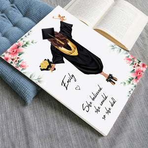 Congrats Graduation She Believes She Could So She Did - Personalized Appearance And Name Canvas - Graduation Gift