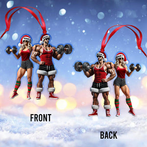 Couple Dumbbell Push Home Decor Christmas Ornament, Personalized Ornament