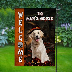 Welcome Flag - Custom Photo And Text - Personalized Halloween Flag - Halloween Gift