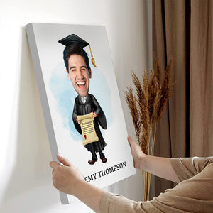 Congrats Graduation - Personalized Photo And Name Canvas - Graduation Gift