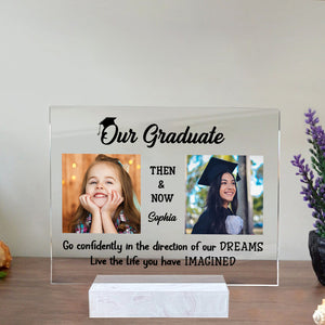 Our Graduate Then And Now, Custom Photos And Names - Personalized Acrylic Plaque