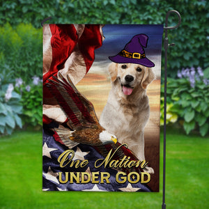 One Nation Under God - Personalized Pet Photo Flag - Halloween Gift, Gift For Pet Lovers