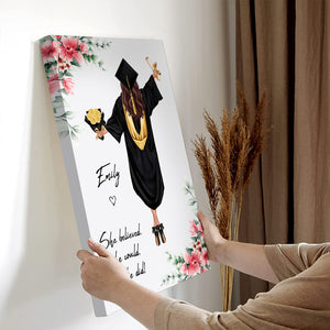 Congrats Graduation She Believes She Could So She Did - Personalized Appearance And Name Canvas - Graduation Gift