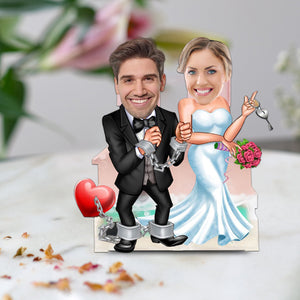 Wedding Couple, Custom Face Photo Funny Gift, Personalized Acrylic Wiggle Stand