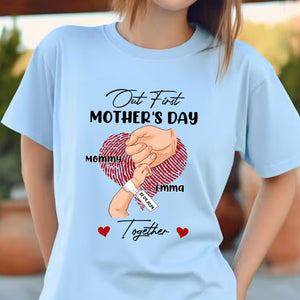 First Mother's Day Together, Happy Mother's Day, Custom Skin Color And Texts - Personalized Light Shirt