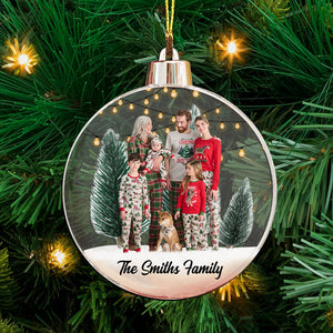 Family MerryChristmas - Custom Photo And Name, Personalized Acrylic Ornament - Gift For Christmas, Gift For Family