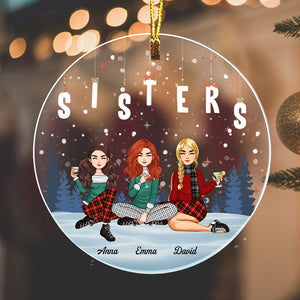 Girls Friendship, Sisters - Custom Appearances, Quote And Names Christmas Gift - Personalized Acrylic Ornament