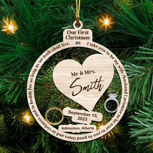 Our First Christmas As Mr. & Mrs. Personalized Ornament - Christmas Gift For Couple - Custom Shaker Ornament