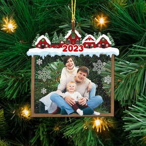 Christmas House Family - Custom Photo Christmas Gift - Personalized Acrylic Ornament