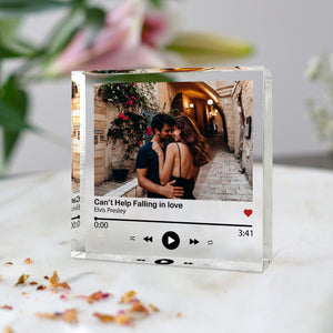 Song Of Us - Custom Photo And Texts - Personalized Square Acrylic Plaque - Gift For Family, Gift For Couple, Gift For Friends