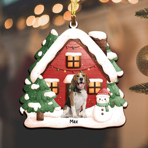 Xmas Pet House - Custom Photo And Name, Personalized Acrylic Ornament - Gift For Christmas, Gift For Pet Lover