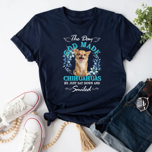 The Day God Made Pet, He Just Sat Down And Smiled - Custom Photo And Text - Personalized T-Shirt - Gift For Pet Lover