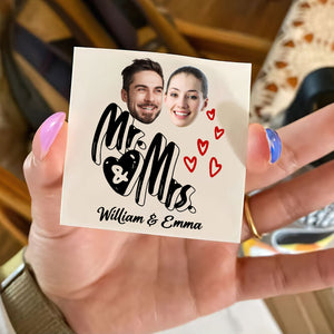 Mr & Mrs Tattoo, Custom Face Photo And Texts Temporary Tattoo, Personalized Party Tattoo, Fake Tattoo