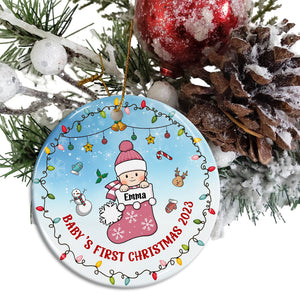 Baby's First Christmas - Personalized Ceramic Ornament - Gift For Christmas, Gift For Family