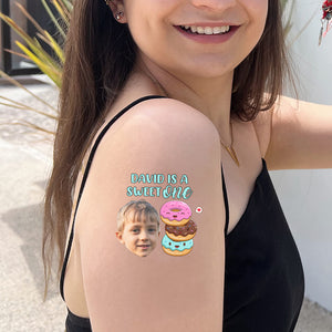 Happy Birthday Sweet One Party, Custom Face Photo And Texts Temporary Tattoo, Personalized Tattoo, Fake Tattoo