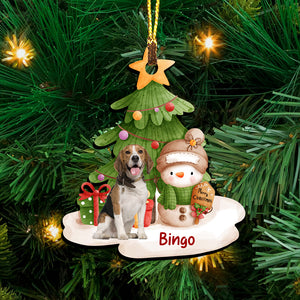 Christmas Tree And Pet - Personalized Photo Custom Shaped Wooden Ornament - Gift For Pet Lover, Christmas Gift