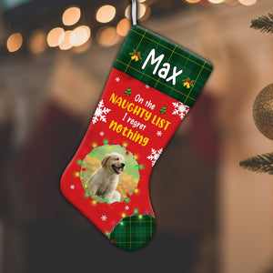 On The Naughty List And I Regret Nothing - Personalized Christmas Socks Decoration - Custom Photo Gift, Christmas Gift