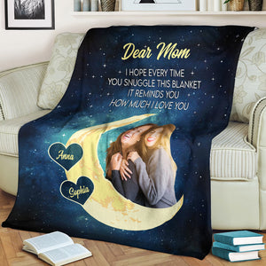 It Reminds You How Much I Love You  - Custom Photo & Names - Personalized Fleece Blanket, Gift For Family