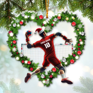 Custom Name and Number Handball Ornament, Christmas Gift for Handball Lover