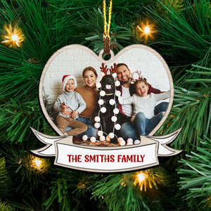 First Christmas Family Heart - Custom Photo And Names, Personalized Acrylic Ornament - Gift For Christmas, Gift For Family