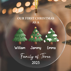 Merry Christmas As A Family, Xmas Tree- Personalized Acrylic Ornament, Christmas Gift For Family