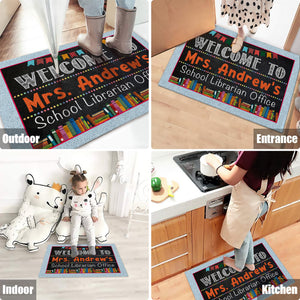 Welcome To School Librarian Office - Custom Name - Personalized Doormat