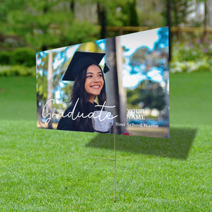 Congrats Class Of Graduation - Custom Photo And Texts Graduation Lawn Sign, Yard Sign, Graduation Gift