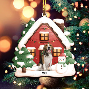 Xmas Pet House - Custom Photo And Name, Personalized Acrylic Ornament - Gift For Christmas, Gift For Pet Lover